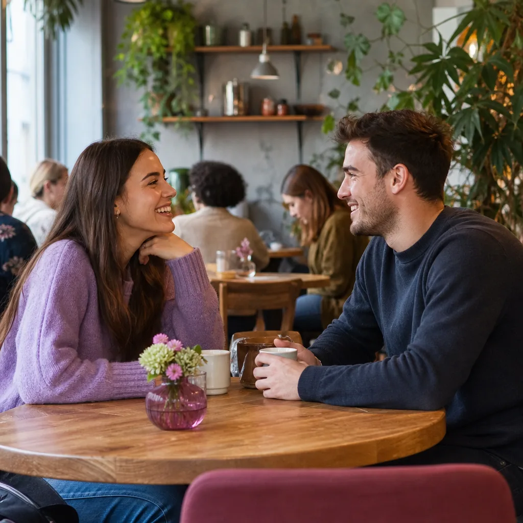 A person writing an online dating profile at a Norwich café